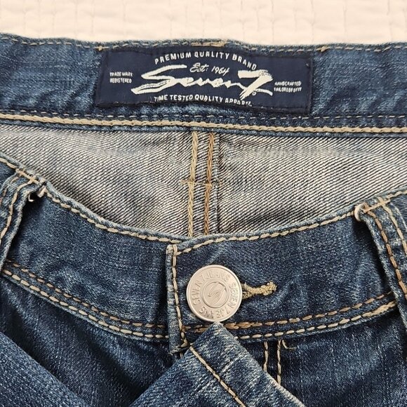 Vintage Seven 7 Bootcut Jeans Men's 36x32 Dark Wash Relaxed Fit 100% Cotton EUC - Picture 4 of 16